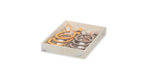 Houten hanger bunnies 6 stuks orange natural