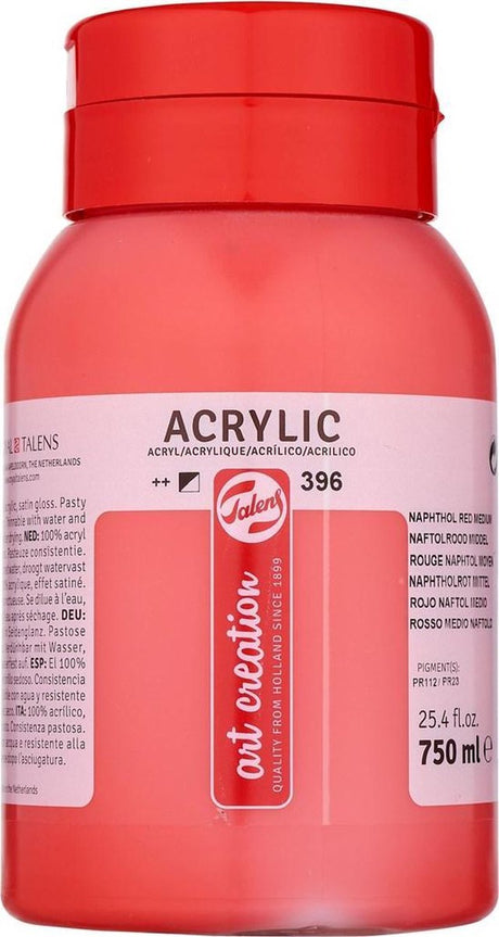 Talens art Creation pojemnik na farbę akrylową 750 ml czerwony naftolowy średni 396