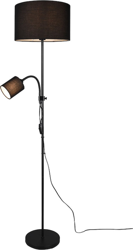 Lampa podłogowa Rl live your light reality Owen – czarna – wył. e14 e27 - elastyczna lampka do czytania - oddzielnie włączana