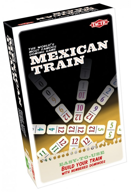Taktyczny Meksykański Pociąg – gra planszowa – wydanie kompaktowe – klasyczna gra domino – od 7 lat – 2 lub więcej graczy