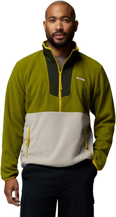 Columbia sequoia grove™ half zip fleece men's outdoor sweater - mossy green, greenscape