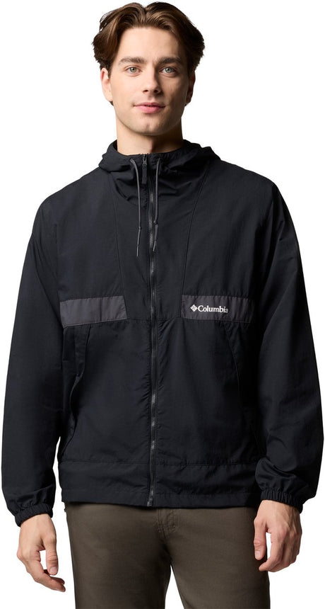 Męska kurtka outdoorowa z kapturem i wiatrówką Columbia spire Valley™ - czarna, rekin