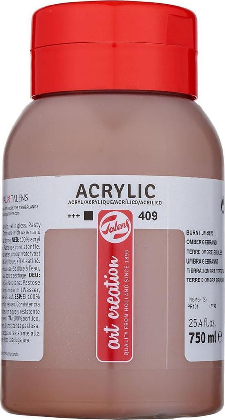 Talens Art Creation pojemnik na farbę akrylową 750 ml spalona umbra 409