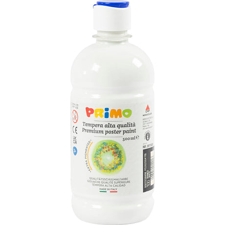 Gwasz firmowy Creativ biały | farba temperowa | biała farba plakatowa | na bazie wody | 500 ml | 1 butelka