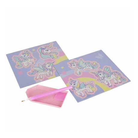 Zestaw kreatywny z mozaiką diamentową jednorożec, 6 sztuk.