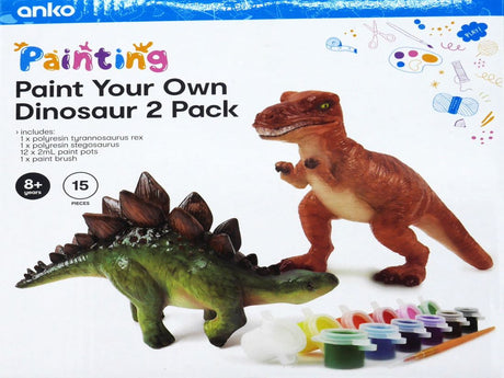 Zagraj w 2 dinozaury, aby pomalować tyranozaura i stegozaura