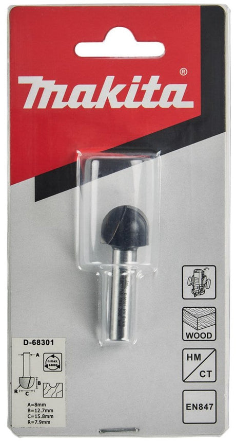 Akcesoria Makita frez do profili pustych 15,8x12,7 s8 - d-68301 d-68301
