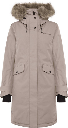 Didriksons erica wns parka 3 dames outdoorjas - ash brown 42