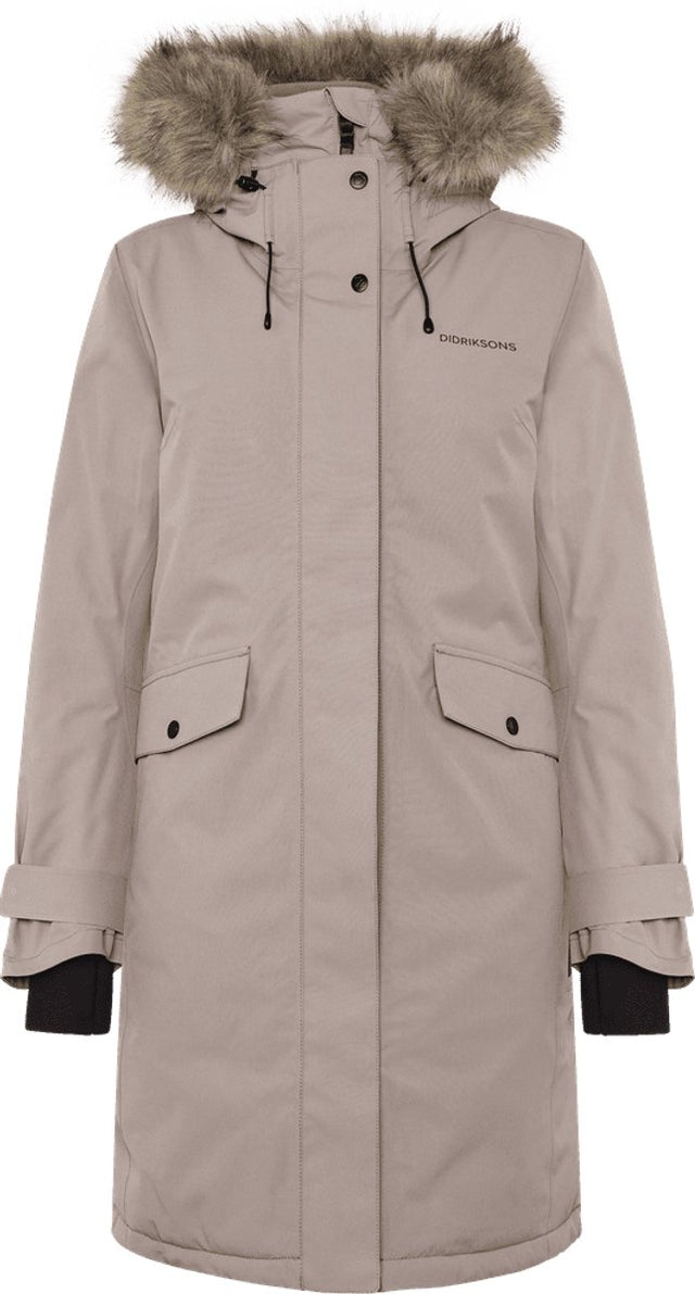 Didriksons erica wns parka 3 dames outdoorjas - ash brown 42