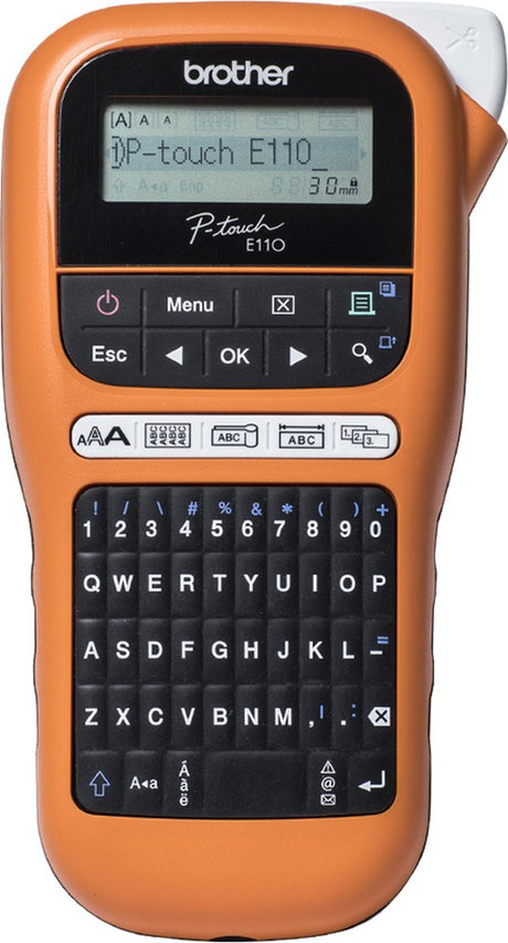Kolorowa drukarka etykiet Brother pt-e110vp o rozdzielczości 180 x 180 dpi