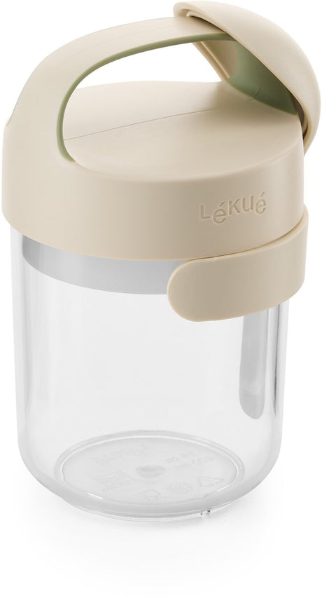 Lékué mueslibeker natural - 400 ml - met lepel - beige