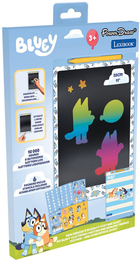 Lexibook bluey 11'' wielokolorowy tablet e-atramentowy do nauki i rysowania z szablonami