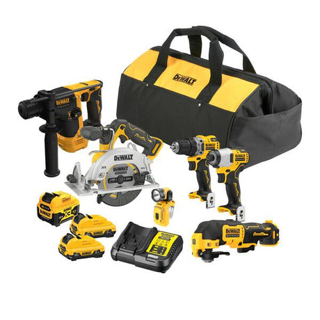 Dewalt dck611p1d2-qw | Zestaw 6 zestawów bezszczotkowych 12 V xr (dcd701+dcf801+dcs512+dch072+dcs353+dcl510) — dck611p1d2-qw