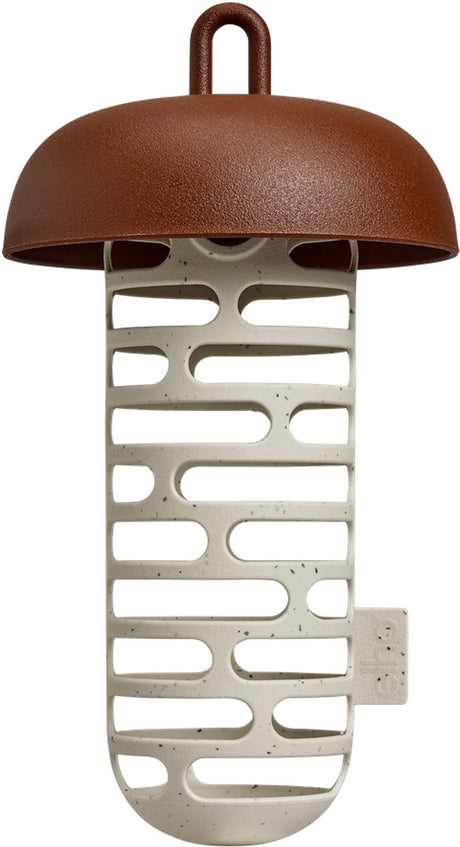 Elho organic vetbolhouder voor vogels 12cm - ruimte voor 3 vetbollen - 100% gerecycled plastic - l 12 x b 12 x h 25.6 cm - kastanje bruin