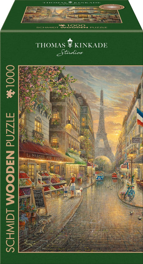 Schmidt - układanka - drewniane puzzle - malowniczy Paryż - Thomas Kinkade Studios - 1000 elementów - dorośli - od 12 lat