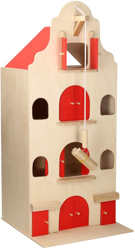 Playwood - drewniany magazyn nad kanałem mały; wysokość 67cm