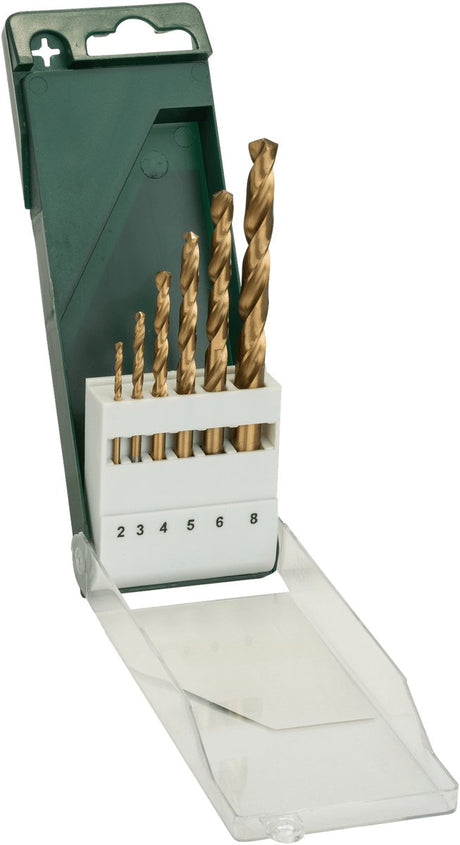Bosch - 6-częściowy zestaw wierteł do metalu hss-tin, DIN 338 2.0; 3,0; 4,0; 5,0; 6,0; 8,0 mm