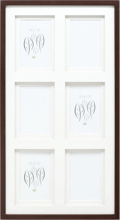 Deknudt frames multifotolijst - bruin - passe-partout - 6 foto's 10x15