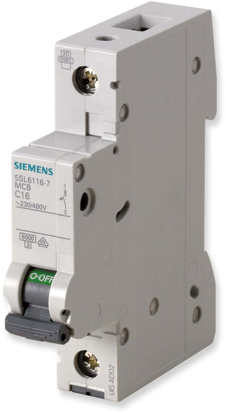 Wyłącznik automatyczny Siemens 1-biegunowy 20 a 230 V, 400 V 5sl61206