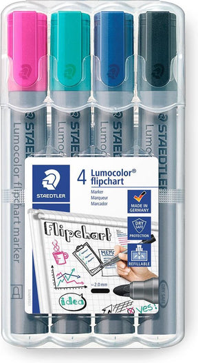 Marker do flipchartów Staedtler lumocolor - pudełko 4 szt. nowy kol.