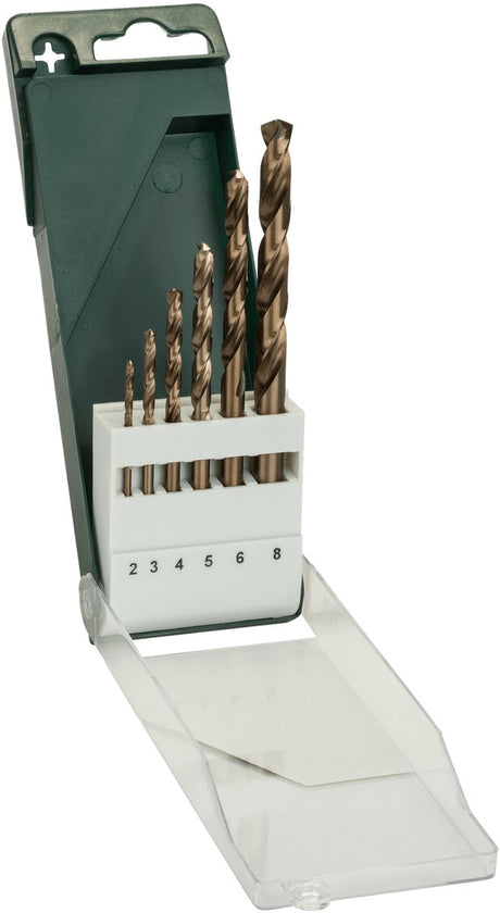 Bosch - 6-częściowy zestaw wierteł do metalu hss-co, DIN 338 2.0; 3,0; 4,0; 5,0; 6,0; 8,0 mm