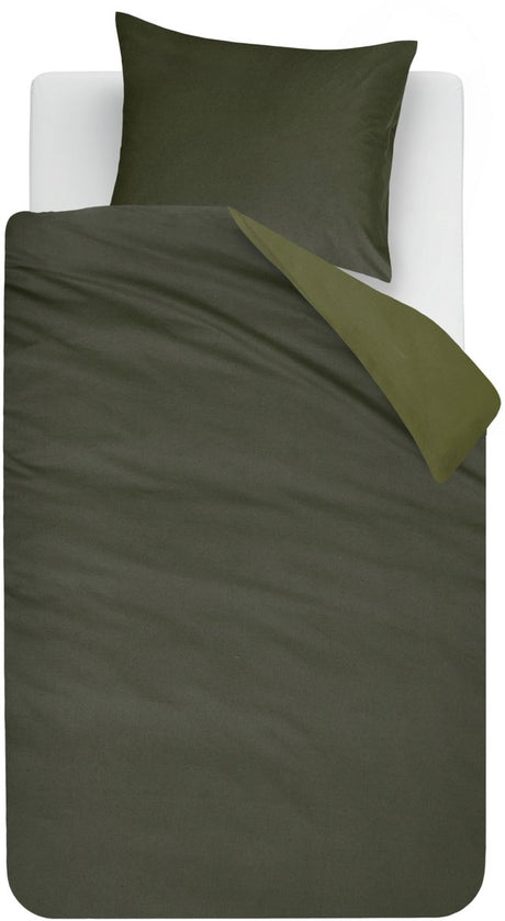 Beddinghouse warm dekbedovertrek - eenpersoons - 140 x 200 220 cm - groen