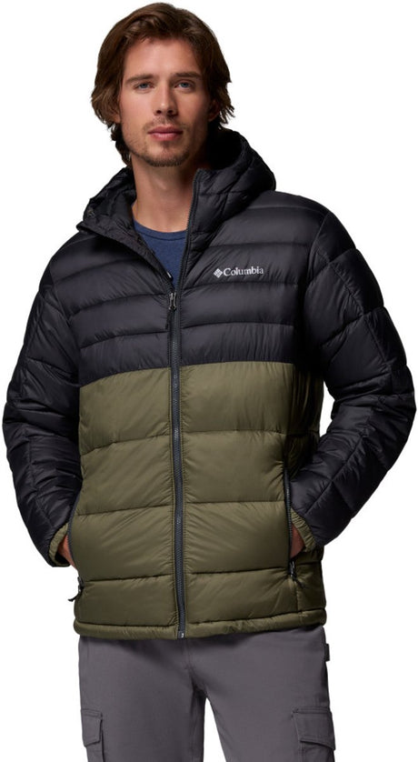 Męska kurtka outdoorowa z ociepleniem Columbia buck butte™ ii z kapturem - kamienna zieleń, rekin