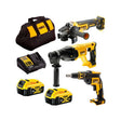 Dewalt combo set 18v dck304p2 (dch133, dcg405, dcf620) 2x5,0ah