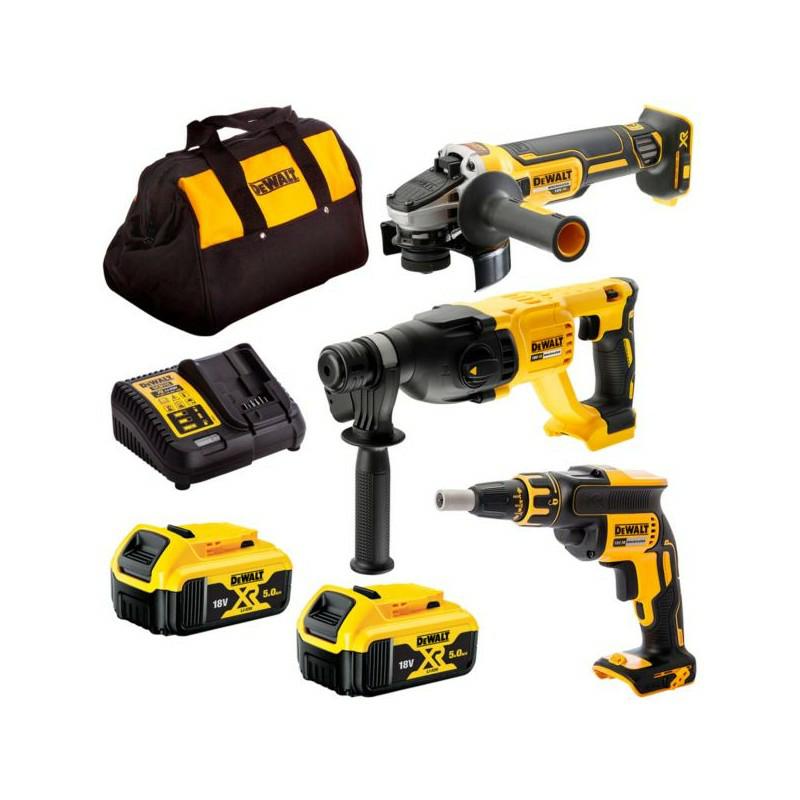 Dewalt combo set 18v dck304p2 (dch133, dcg405, dcf620) 2x5,0ah