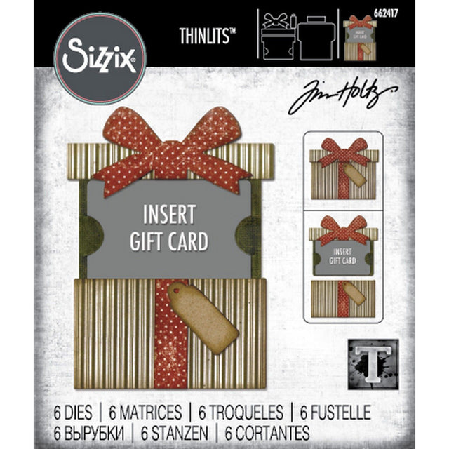 Sizzix • Zestaw wykrojników Thinlits Pakiet 6 kart podarunkowych firmy Tim Holtz