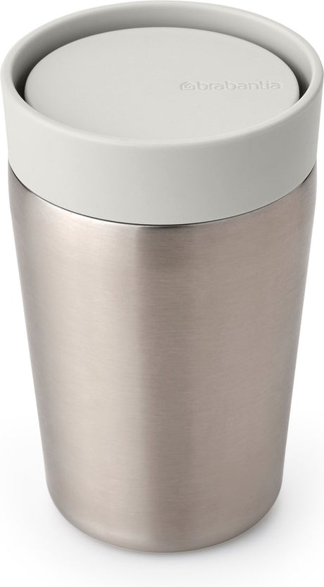 Brabantia make take termos - filiżanka do kawy na wynos - 200 ml - jasnoszary