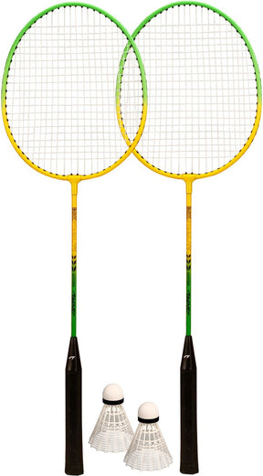 Avento badminton set - gehard staal - groen geel