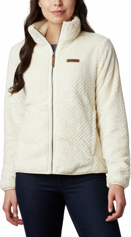 Kamizelka damska Columbia Fire Side II z zamkiem błyskawicznym - kamizelka polarowa sherpa damska - kamizelka outdoorowa - kreda - rozmiar m