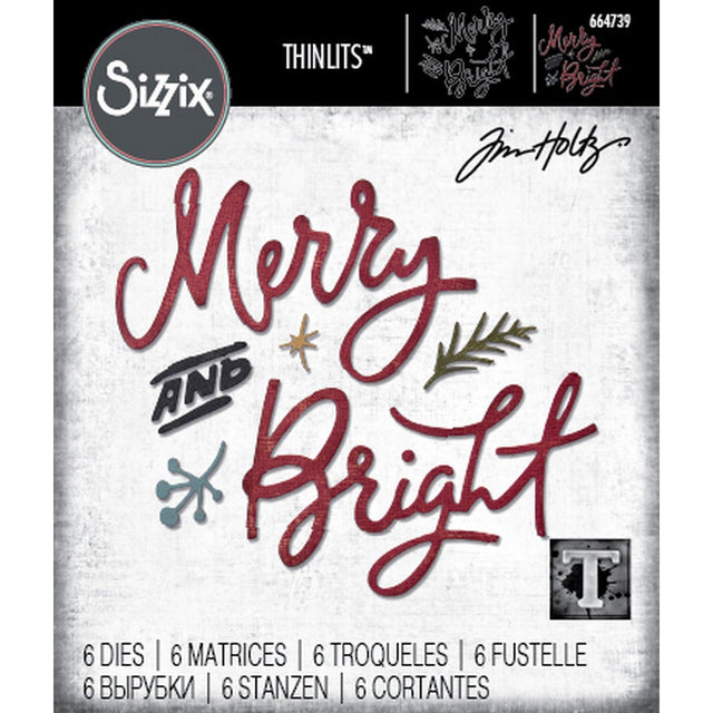 Sizzix • Zestaw wykrojników Thinlits, 6 sztuk, Merry Bright, autorstwa Tima Holtza