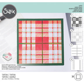 Sizzix • Szablony warstwowe tartan 4 sztuki