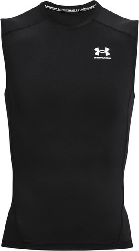 Męska koszulka sportowa Under Armour UA HG Armor Comp SL-BLK - czarno - biała