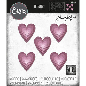 Sizzix • Zestaw wykrojników Tim Holtz Thinlits serca 25szt