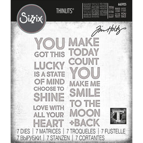 Sizzix • Zestaw wykrojników Tim Holtz Thinlits pogrubiony tekst #2 7szt