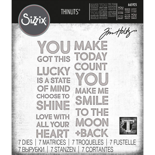 Sizzix • Zestaw wykrojników Tim Holtz Thinlits pogrubiony tekst #2 7szt