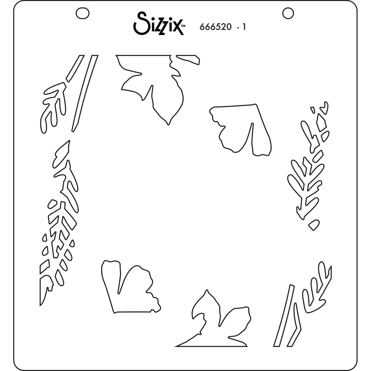 Sizzix • Szablony warstwowe obramowanie botaniczne 4szt