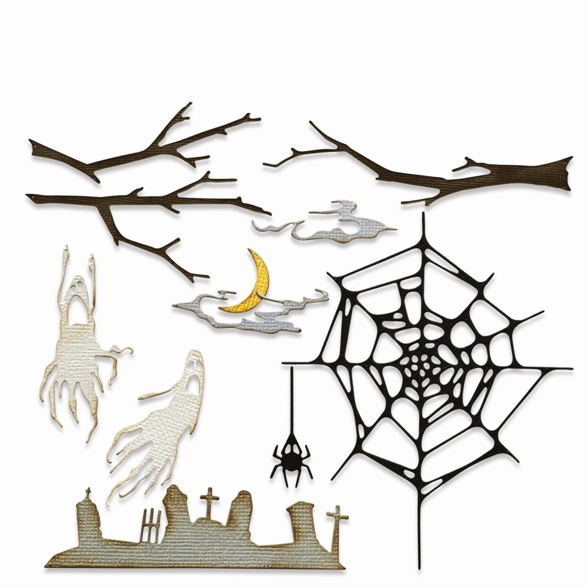 Sizzix • Tim Holtz Thinlits Strach Kryptowy Noc 11szt