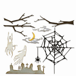 Sizzix • Tim Holtz Thinlits Strach Kryptowy Noc 11szt