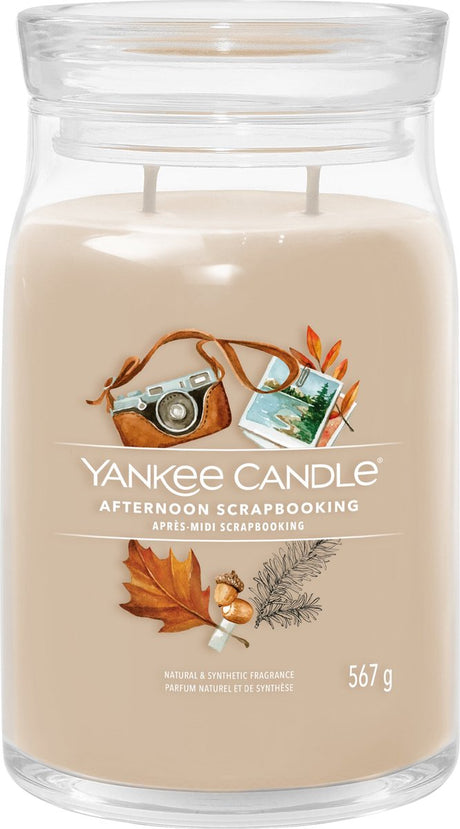 Yankee Candle - popołudnie scrapbookingowa świeca zapachowa w dużym słoju - 90 godzin palenia - dwa knoty