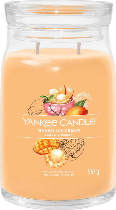 Yankee Candle - mango lody świeca zapachowa w dużym słoiczku - 90 godzin palenia - dwa knoty