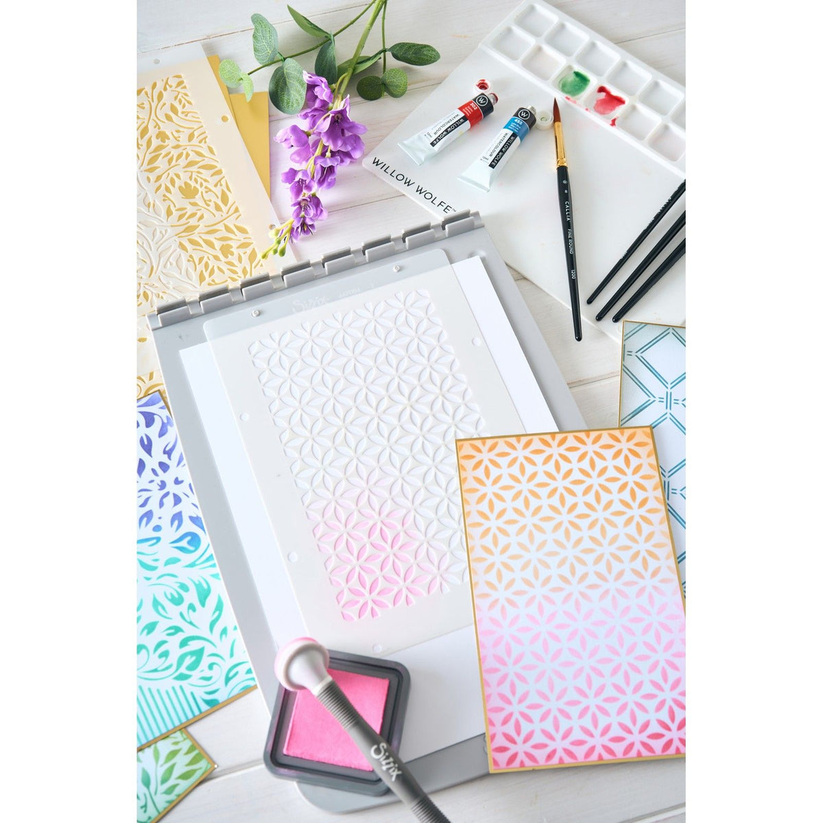 Sizzix • Szablony warstwowe 4 szt. teł firmy willow wolfe