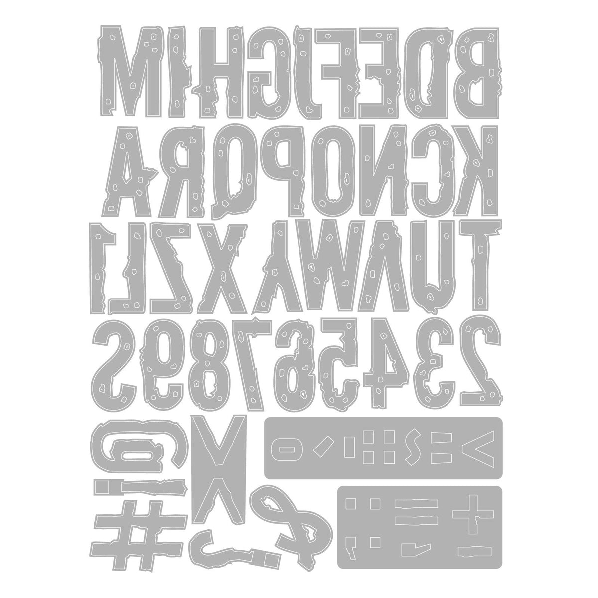 Sizzix • Zestaw wykrojników Thinlits, 43 szt., typografia autorstwa Setha Aptera