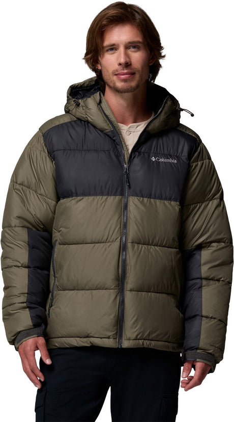 Męska kurtka outdoorowa z kapturem Columbia Pike Lake™ ii - kamienna zieleń, rekin - rozmiar m
