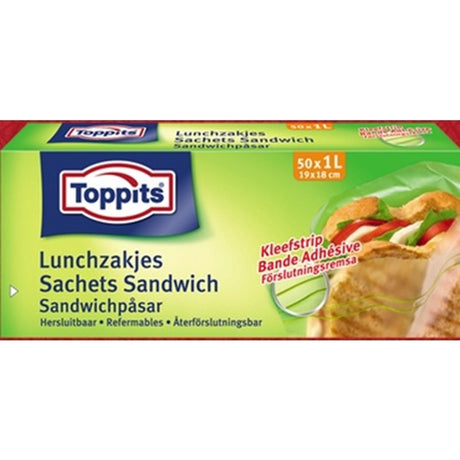 Torebki na lunch Melitta Toppits z możliwością wielokrotnego zamykania 1l 50 sztuk
