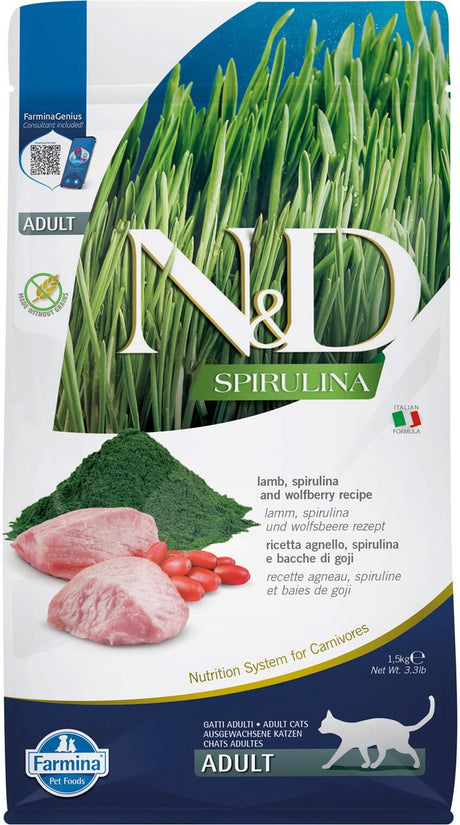 Farmina nd spirulina dorosły kot - jagnięcina - 1,5 kg