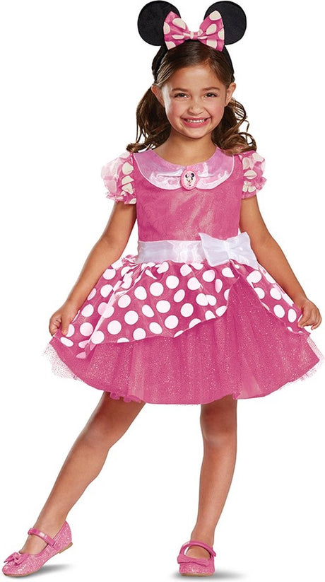 Przebranie Disneya - przedszkolaki CG Minnie Friends, różowa sukienka Minnie Deluxe, rozmiar xs (3t-4t lat), dziewczęta
